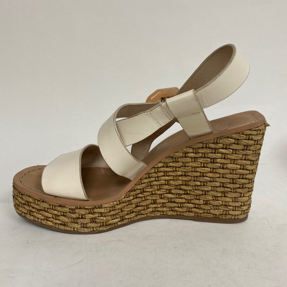 Louise et Cie Palina Platform Wedge Sandal White Rattan Size 8 - Picture 10 of 12